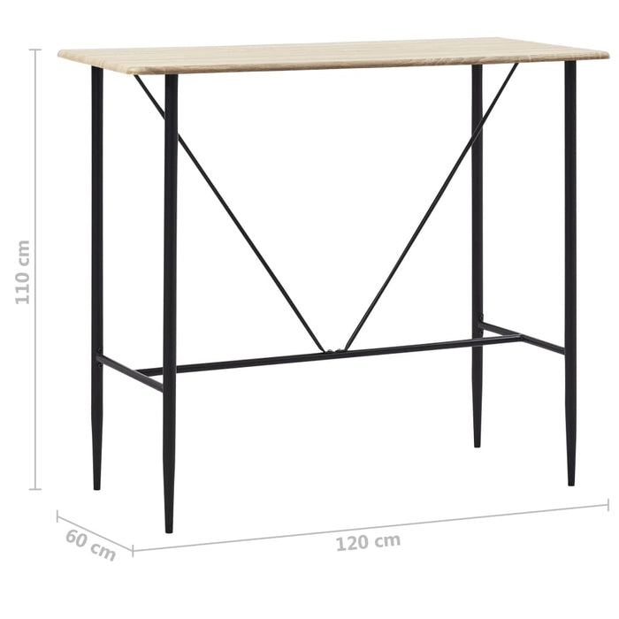 Masă de bar, stejar, 120 x 60 x 110 cm, MDF WALTI