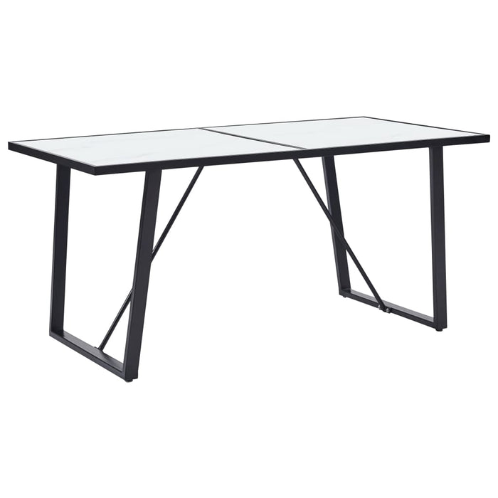 Masă de bucătărie, alb, 160 x 80 x 75 cm, sticlă securizată WALTI