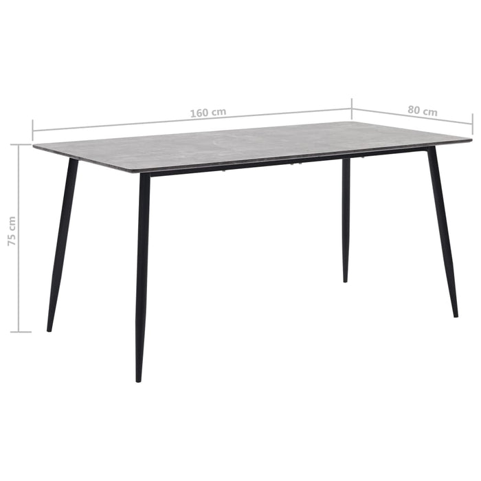 Masă de bucătărie, gri, 160 x 80 x 75 cm, MDF - WALTI WALTI