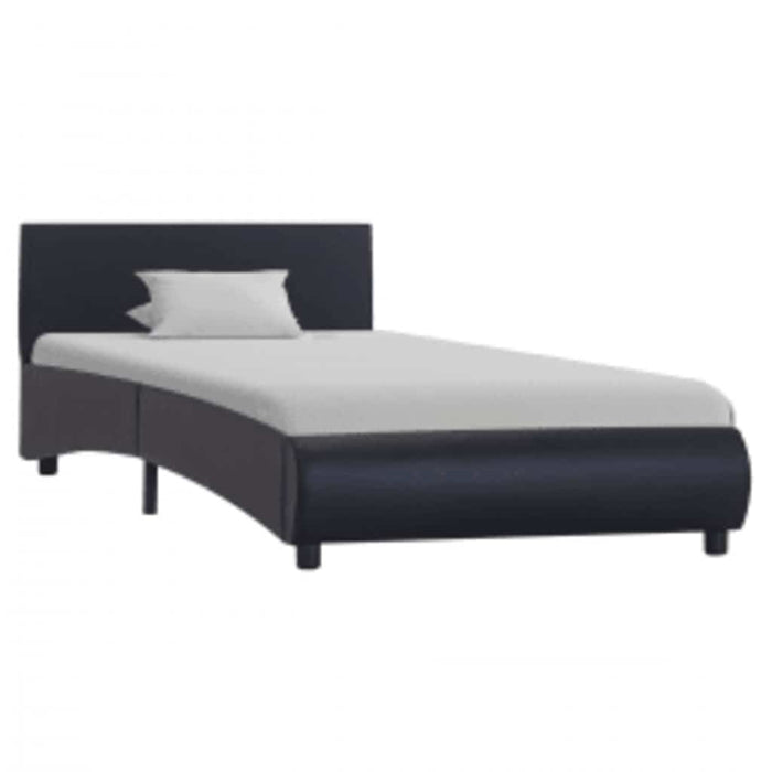 Cadru de pat cu LED-uri, negru, 100 x 200 cm, piele ecologică - WALTI WALTI