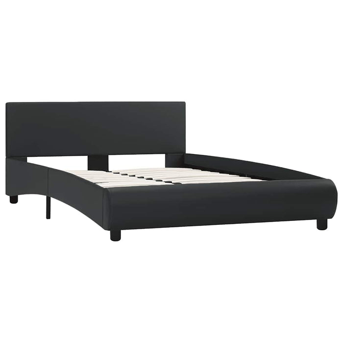 Cadru de pat cu LED, negru, 120 x 200 cm, piele ecologică - WALTI WALTI