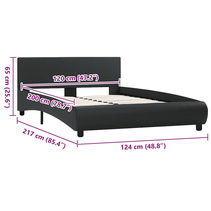 Cadru de pat cu LED, negru, 120 x 200 cm, piele ecologică - WALTI WALTI