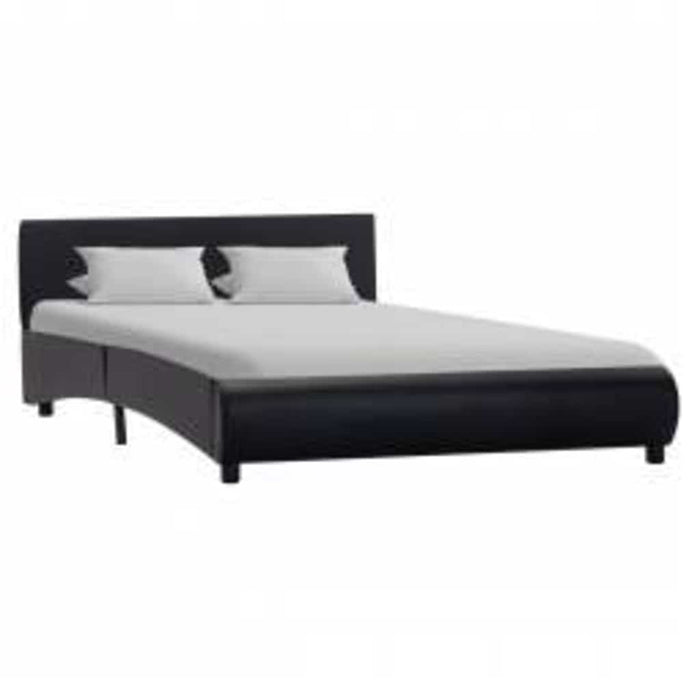 Cadru de pat cu LED, negru, 140 x 200 cm, piele ecologică - WALTI WALTI