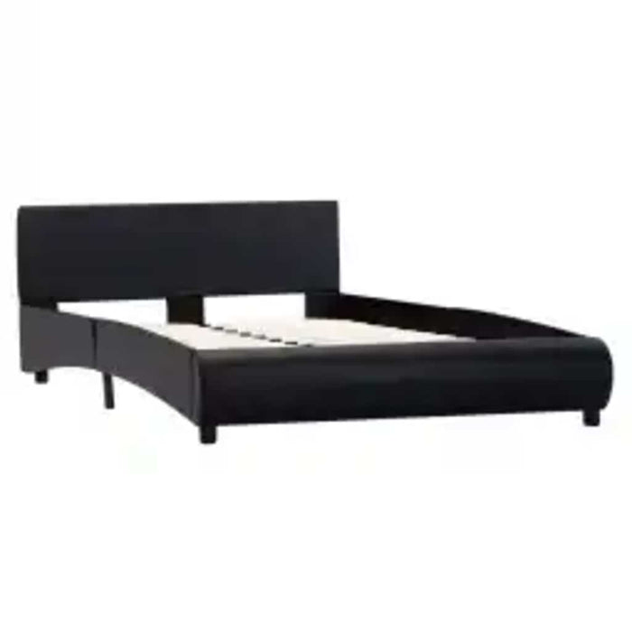 Cadru de pat cu LED, negru, 140 x 200 cm, piele ecologică - WALTI WALTI