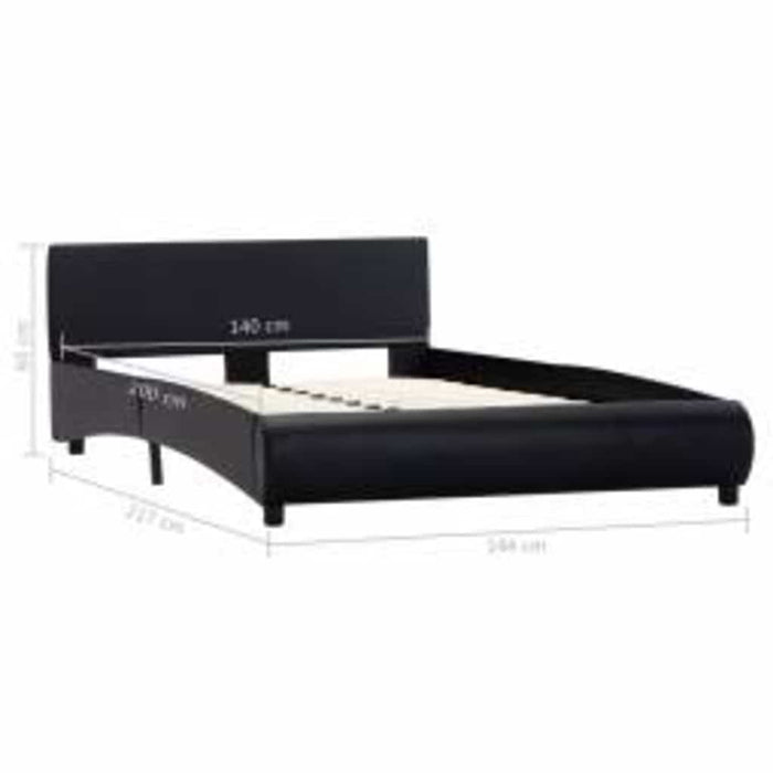 Cadru de pat cu LED, negru, 140 x 200 cm, piele ecologică - WALTI WALTI
