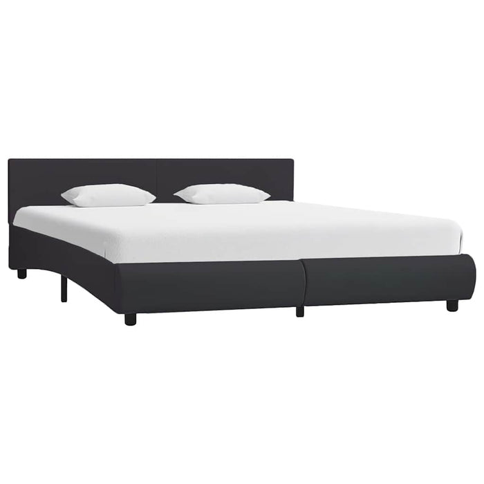 Cadru de pat cu LED, negru, 160 x 200 cm, piele ecologică - WALTI WALTI