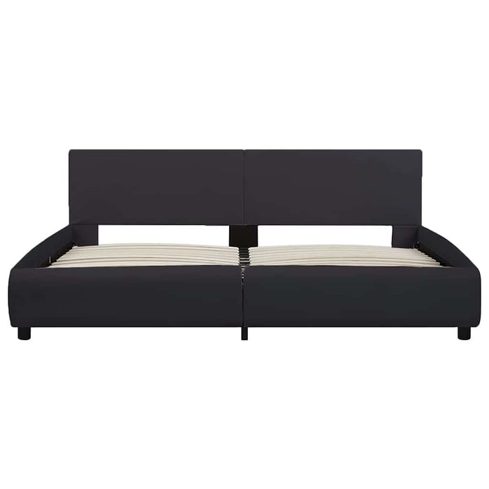 Cadru de pat cu LED, negru, 160 x 200 cm, piele ecologică - WALTI WALTI