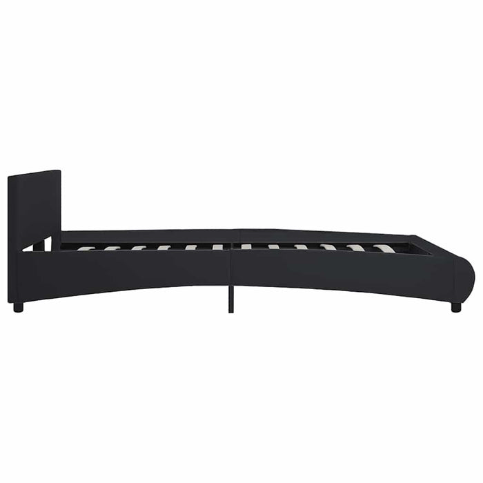 Cadru de pat cu LED, negru, 160 x 200 cm, piele ecologică - WALTI WALTI