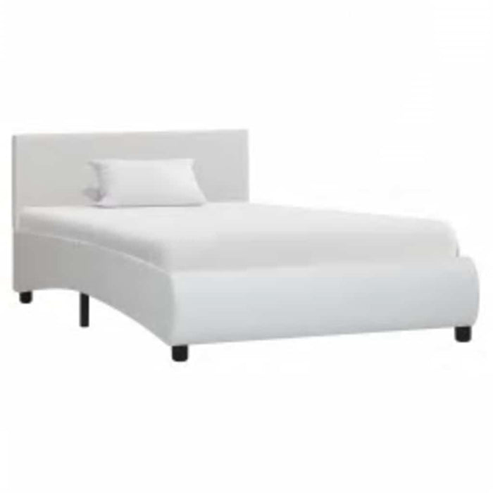 Cadru de pat cu LED, alb, 90 x 200 cm, piele ecologică - WALTI WALTI