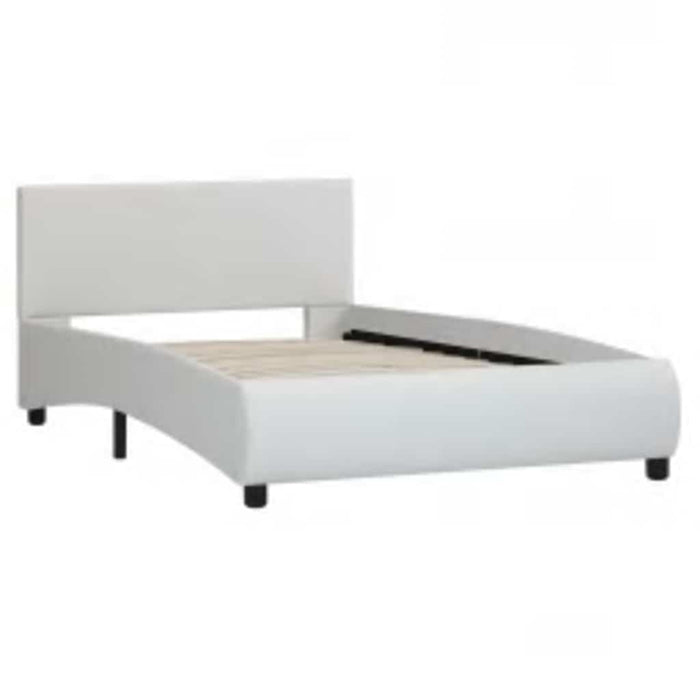 Cadru de pat cu LED, alb, 90 x 200 cm, piele ecologică - WALTI WALTI