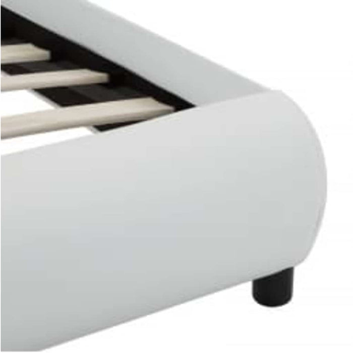 Cadru de pat cu LED-uri, alb, 100 x 200 cm, piele ecologică - WALTI WALTI