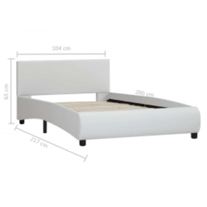 Cadru de pat cu LED-uri, alb, 100 x 200 cm, piele ecologică - WALTI WALTI