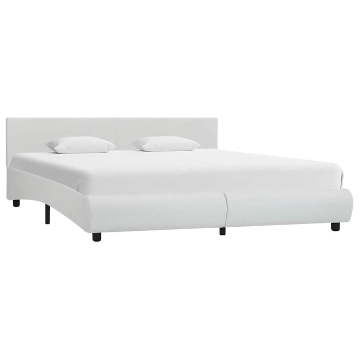 Cadru de pat cu LED, alb, 160 x 200 cm, piele ecologică - WALTI WALTI