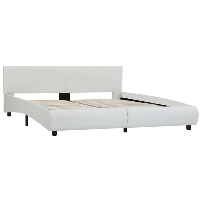 Cadru de pat cu LED, alb, 160 x 200 cm, piele ecologică - WALTI WALTI