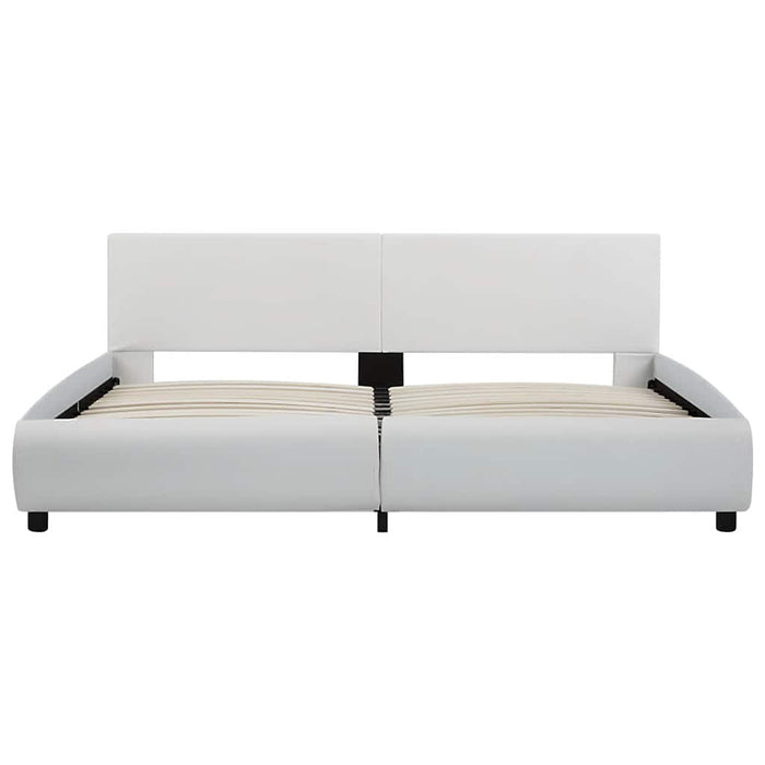 Cadru de pat cu LED, alb, 160 x 200 cm, piele ecologică - WALTI WALTI