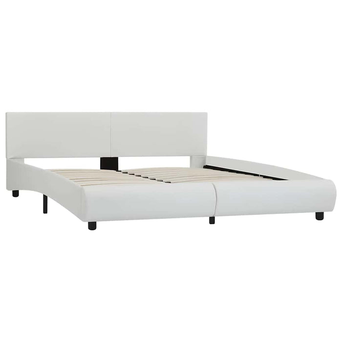 Cadru de pat cu LED, alb, 180 x 200 cm, piele ecologică - WALTI WALTI