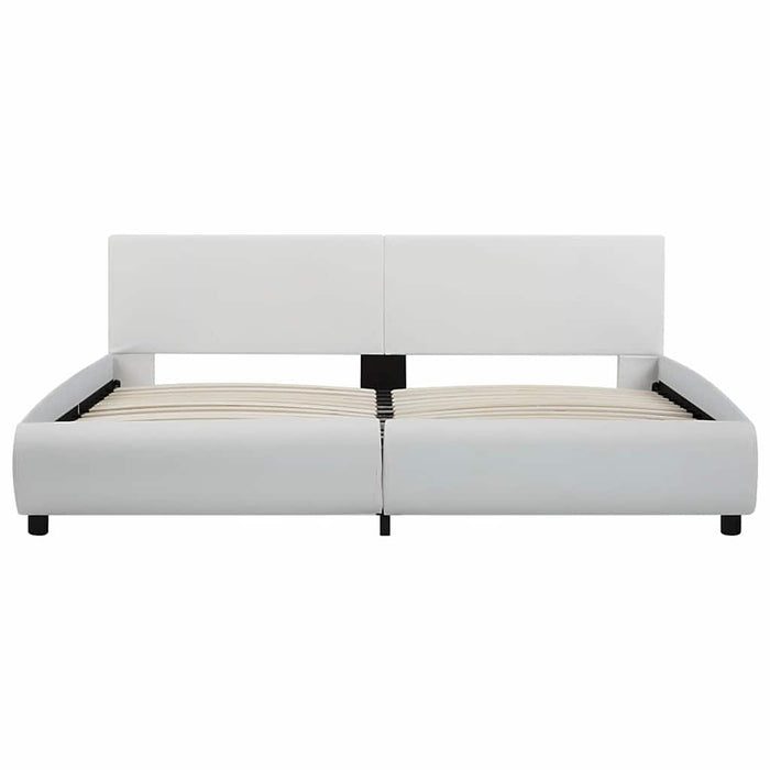 Cadru de pat cu LED, alb, 180 x 200 cm, piele ecologică - WALTI WALTI