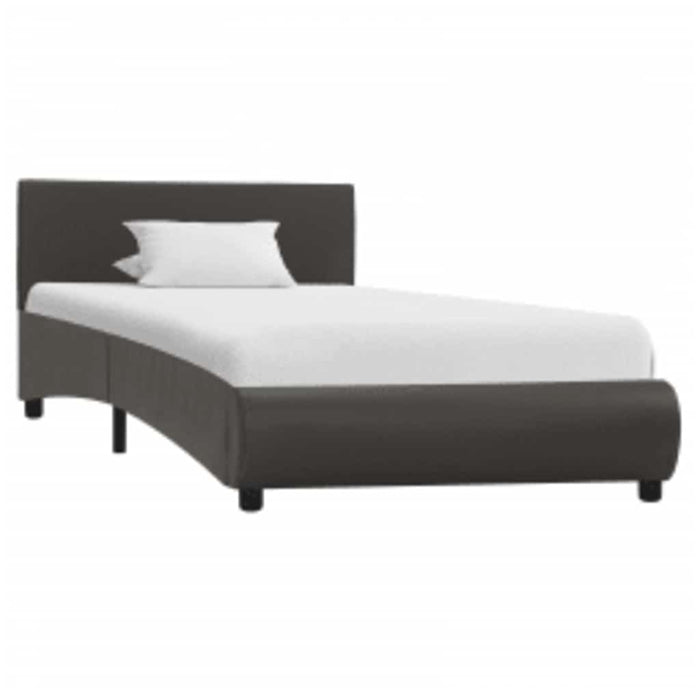 Cadru de pat cu LED, gri, 90 x 200 cm, piele ecologică - WALTI WALTI