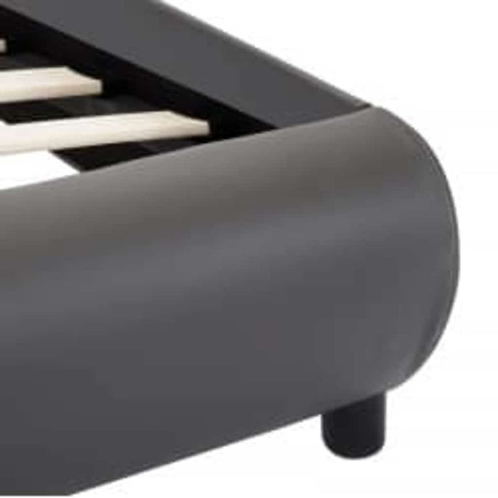 Cadru de pat cu LED, gri, 90 x 200 cm, piele ecologică - WALTI WALTI