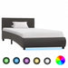 Cadru de pat cu LED, gri, 100 x 200 cm, piele ecologică - WALTI WALTI