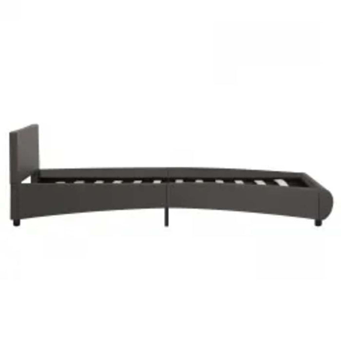 Cadru de pat cu LED, gri, 100 x 200 cm, piele ecologică - WALTI WALTI