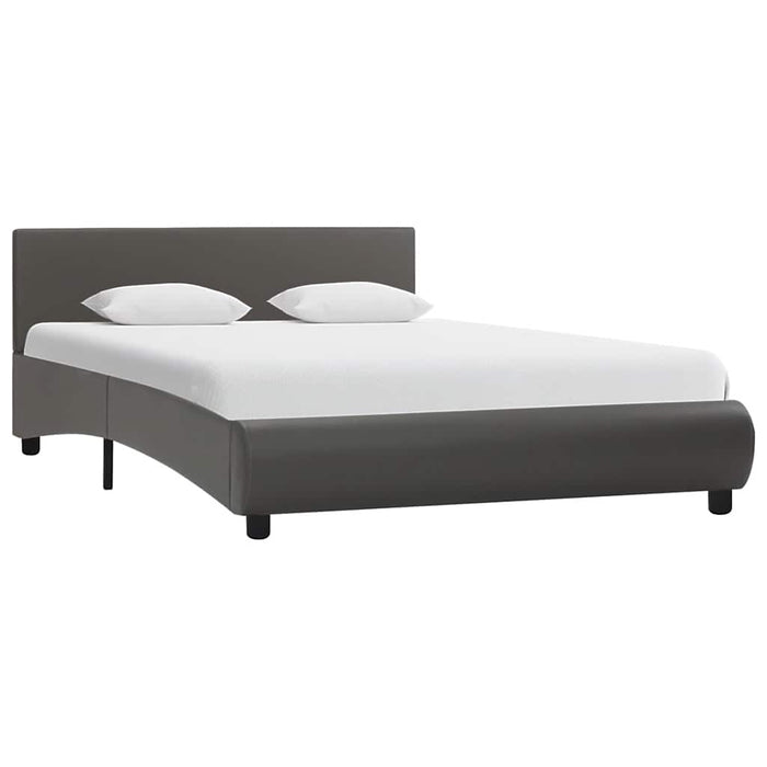 Cadru de pat cu LED, gri, 120 x 200 cm, piele ecologică - WALTI WALTI