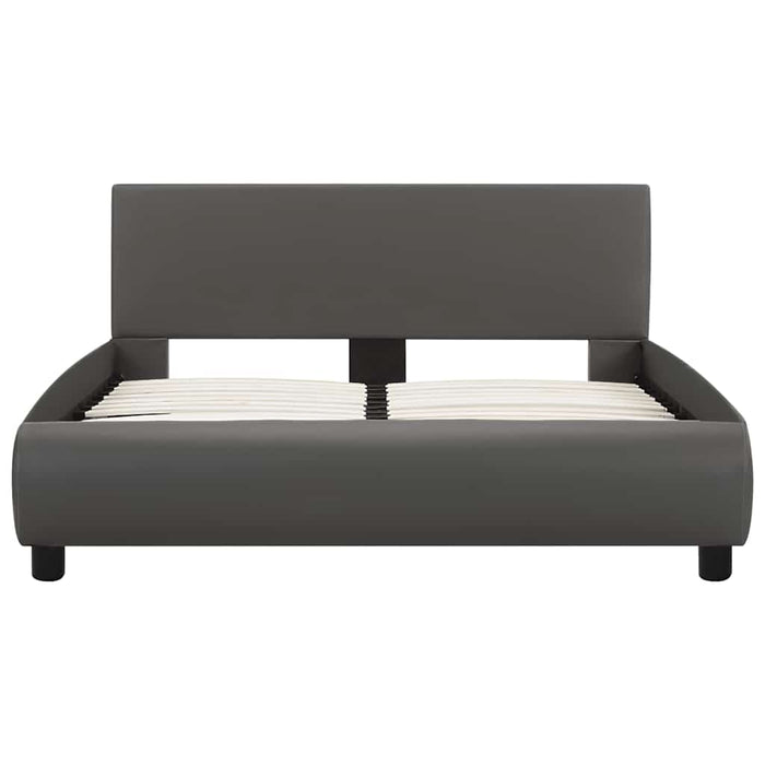 Cadru de pat cu LED, gri, 120 x 200 cm, piele ecologică - WALTI WALTI