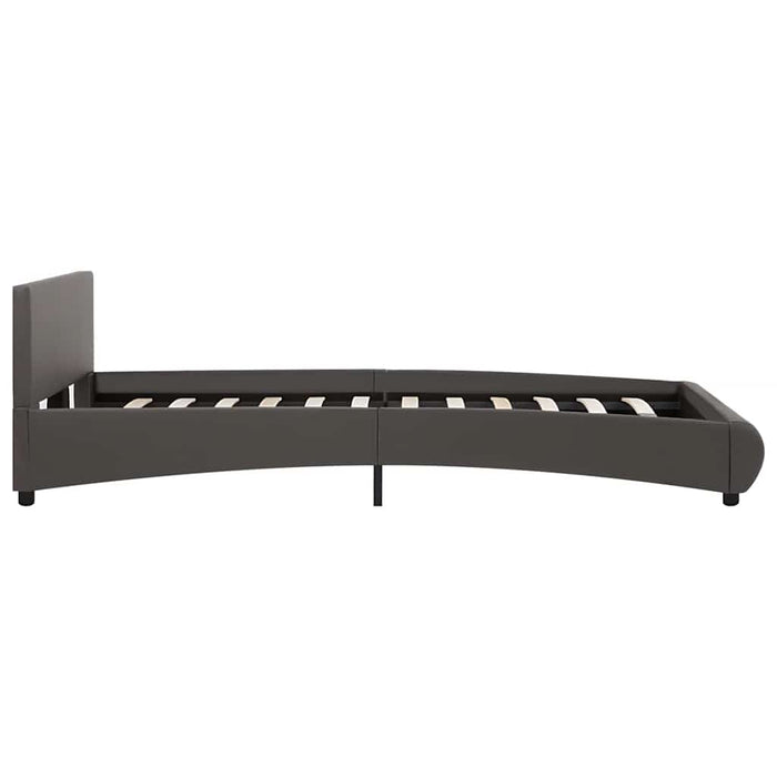 Cadru de pat cu LED, gri, 120 x 200 cm, piele ecologică - WALTI WALTI
