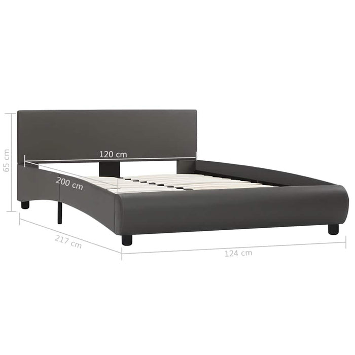 Cadru de pat cu LED, gri, 120 x 200 cm, piele ecologică - WALTI WALTI