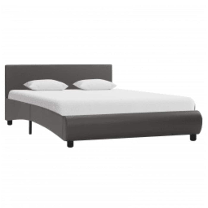 Cadru de pat cu LED, gri, 140 x 200 cm, piele ecologică - WALTI WALTI
