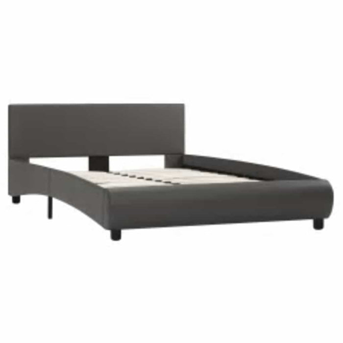 Cadru de pat cu LED, gri, 140 x 200 cm, piele ecologică - WALTI WALTI