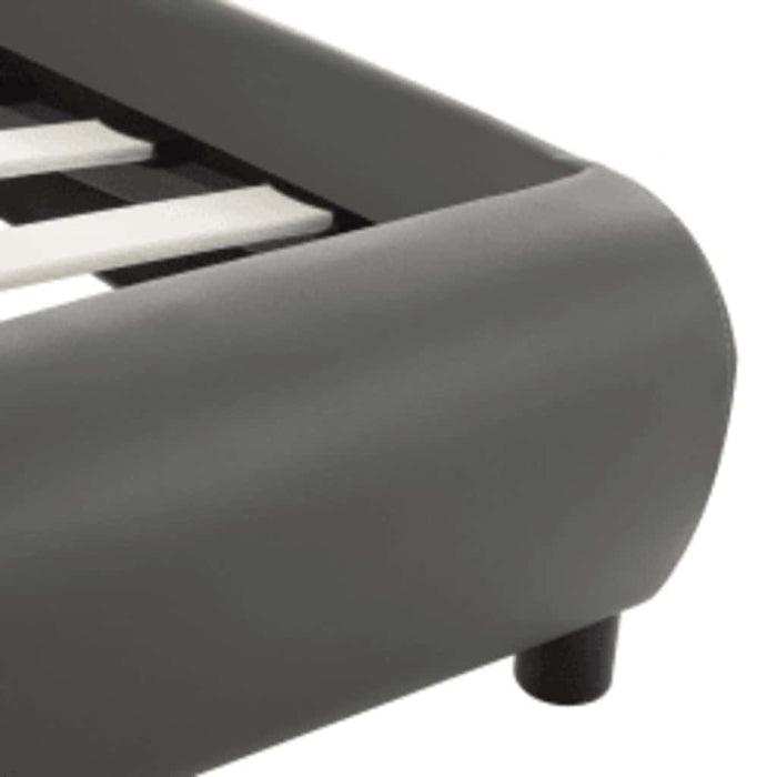 Cadru de pat cu LED, gri, 140 x 200 cm, piele ecologică - WALTI WALTI