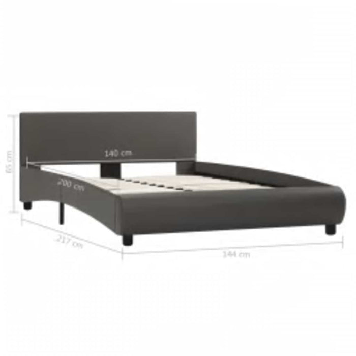 Cadru de pat cu LED, gri, 140 x 200 cm, piele ecologică - WALTI WALTI