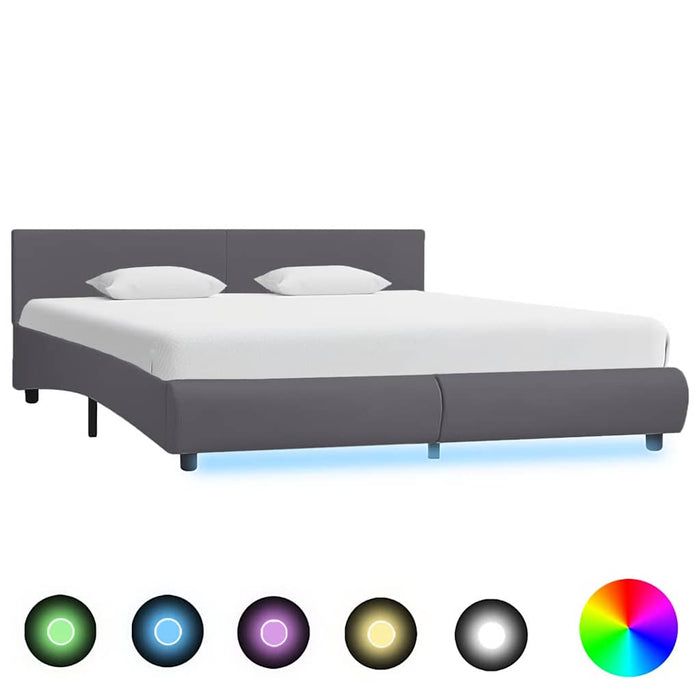 Cadru de pat cu LED, gri, 180 x 200 cm, piele artificială - WALTI WALTI