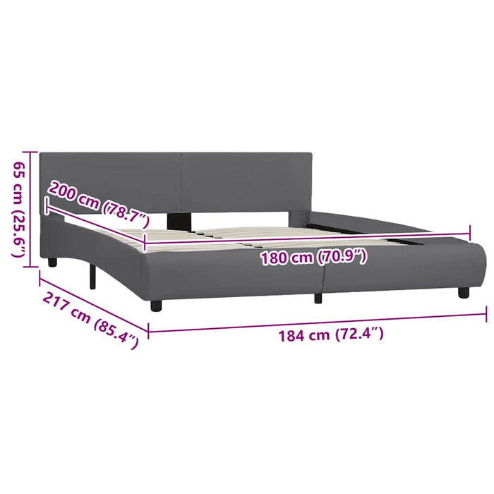 Cadru de pat cu LED, gri, 180 x 200 cm, piele artificială - WALTI WALTI