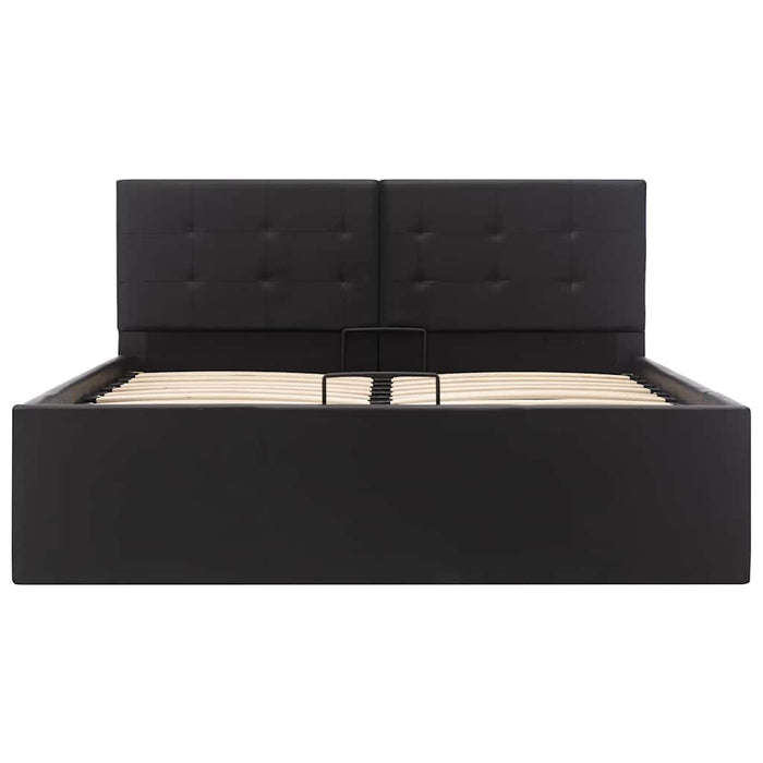 Cadru pat hidraulic, depozitare, negru, 120 x 200 cm piele eco - WALTI WALTI