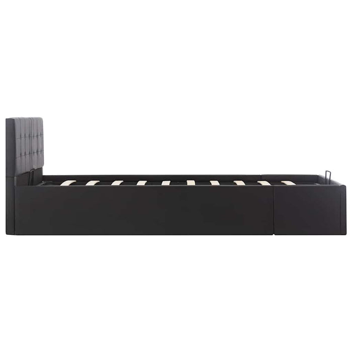 Cadru pat hidraulic, depozitare, negru, 120 x 200 cm piele eco - WALTI WALTI