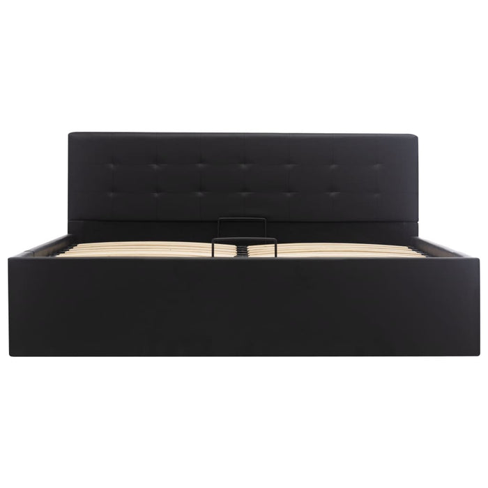 Cadru pat hidraulic, depozitare, negru 140 x 200 cm, piele eco - WALTI WALTI