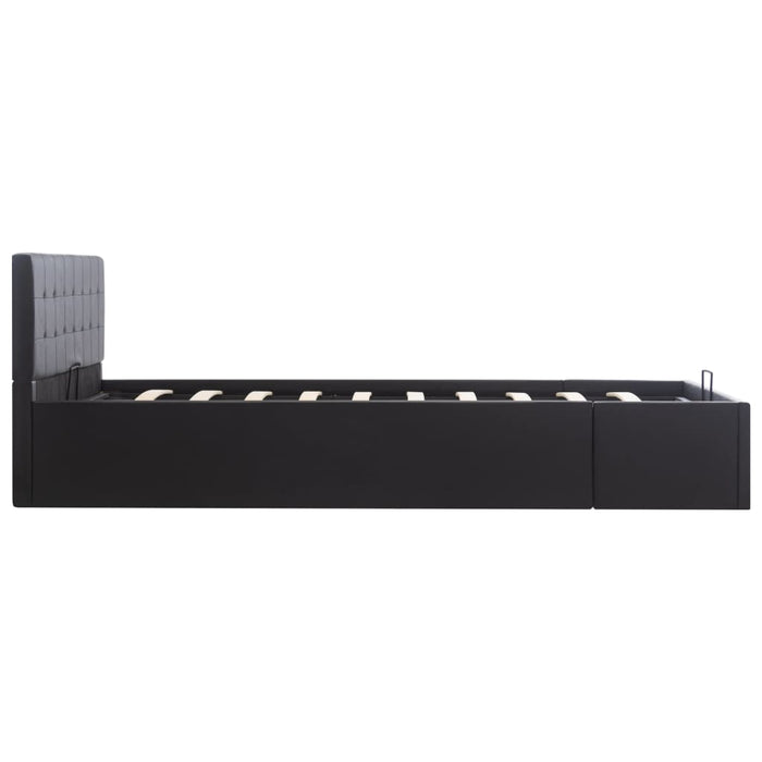 Cadru pat hidraulic, depozitare, negru 140 x 200 cm, piele eco - WALTI WALTI