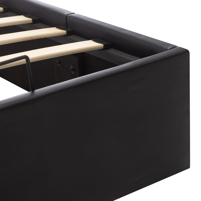 Cadru pat hidraulic, depozitare, negru 140 x 200 cm, piele eco - WALTI WALTI