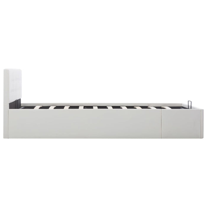 Cadru pat hidraulic, depozitare, alb, 140 x 200 cm, piele eco - WALTI WALTI