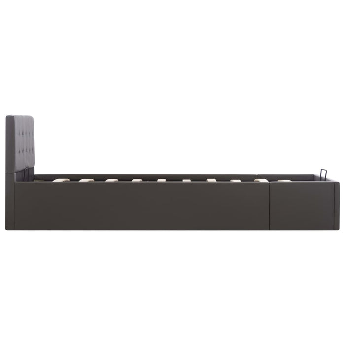 Cadru pat hidraulic cu ladă gri 90x200 cm, piele ecologică - WALTI WALTI