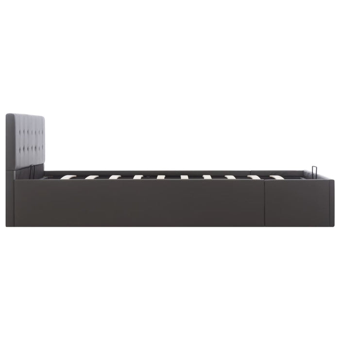 Cadru pat hidraulic, depozitare, gri, 140 x 200 cm, piele eco - WALTI WALTI