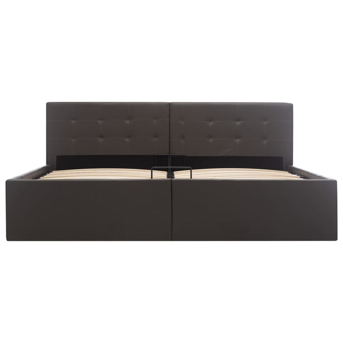 Cadru pat hidraulic, depozitare, gri, 160 x 200 cm, piele eco - WALTI WALTI