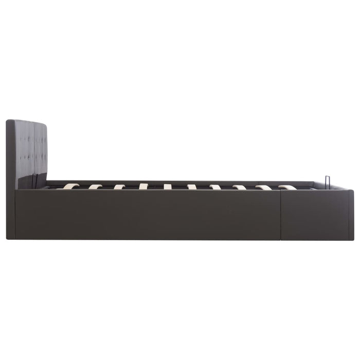 Cadru pat hidraulic, depozitare, gri, 160 x 200 cm, piele eco - WALTI WALTI