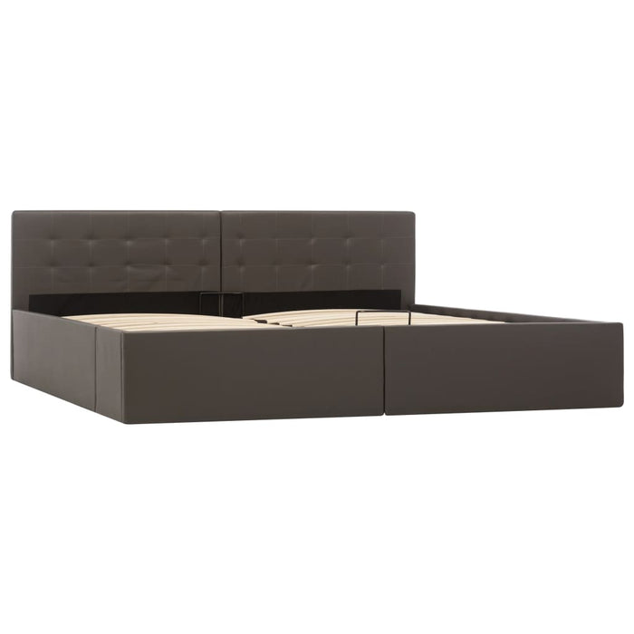 Cadru pat depozitare hidraulică gri 180x200 cm piele ecologică - WALTI WALTI
