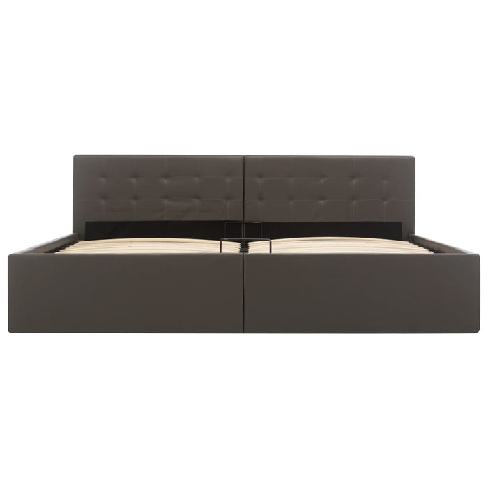 Cadru pat depozitare hidraulică gri 180x200 cm piele ecologică - WALTI WALTI