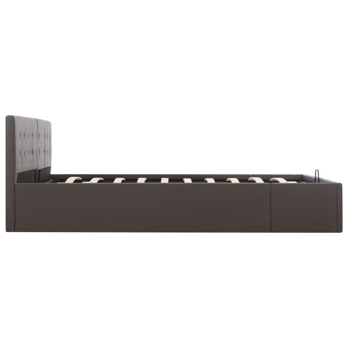 Cadru pat depozitare hidraulică gri 180x200 cm piele ecologică - WALTI WALTI