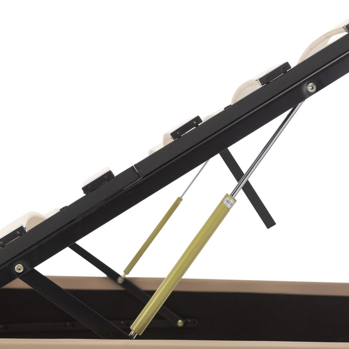 Cadru pat hidraulic ladă cappuccino 100x200cm piele ecologică - WALTI WALTI