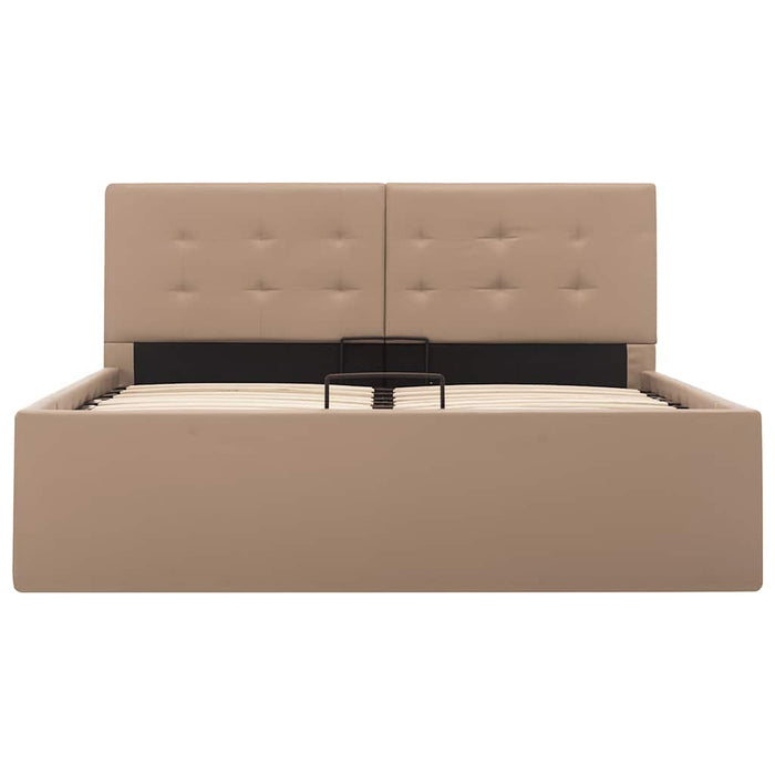 Cadru pat hidraulic ladă cappuccino 120x200 cm piele ecologică - WALTI WALTI